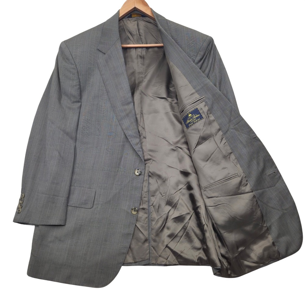 Brooks Brothers Makers Hand Tailored 42R Gray Glen Plaid Sport Coat Blazer USA